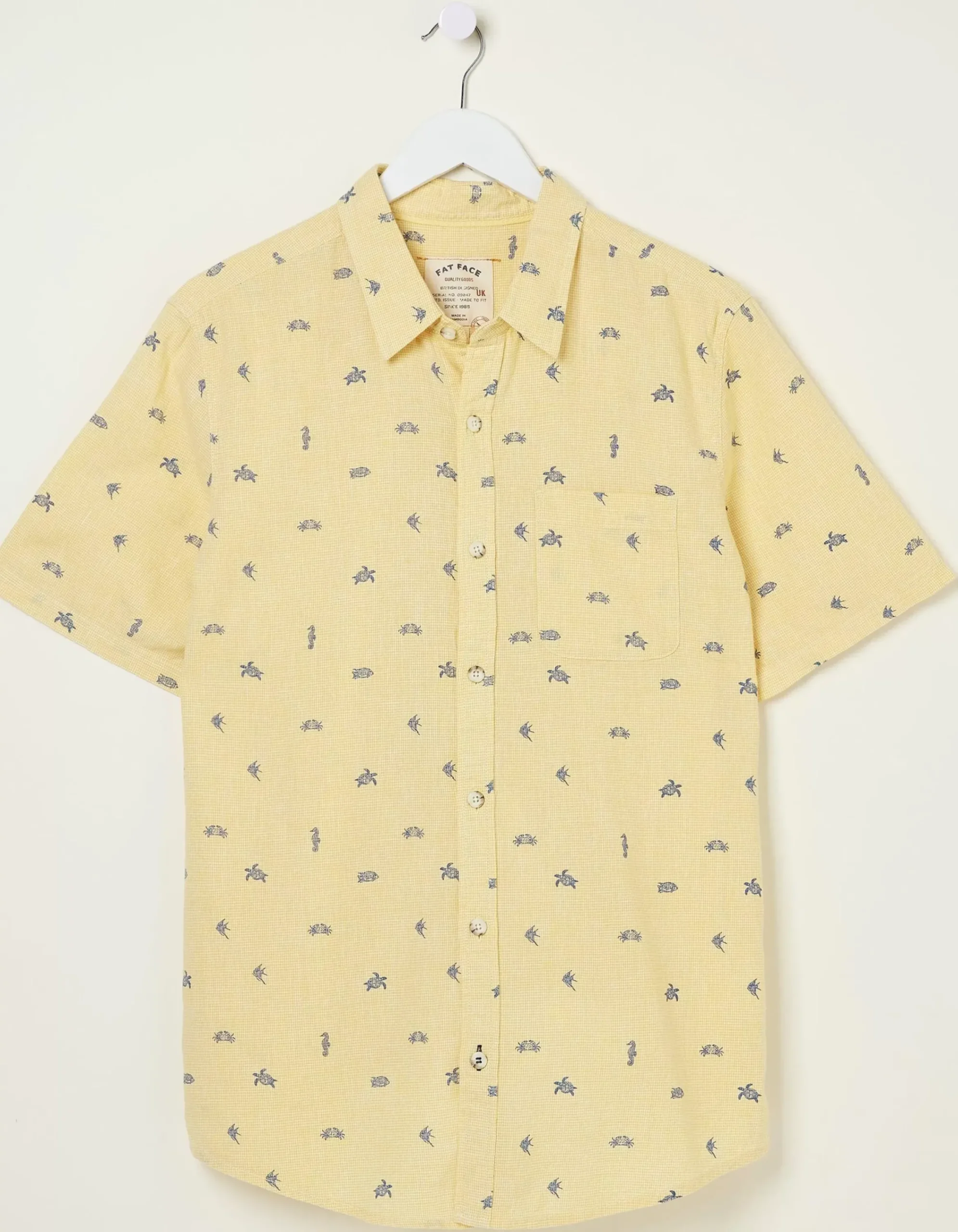 Men FatFace Shirts|Bugle Turtle Print Shirt