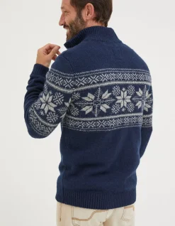 Men FatFace View All|Calder Fairisle Half Neck Jumper