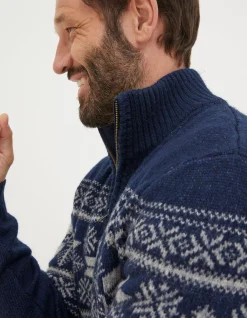 Men FatFace View All|Calder Fairisle Half Neck Jumper
