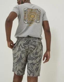 Men FatFace Swimwear|Camber Leaf Print Swim Shorts