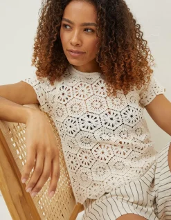 Women FatFace Knitwear|Carrie Crochet Top