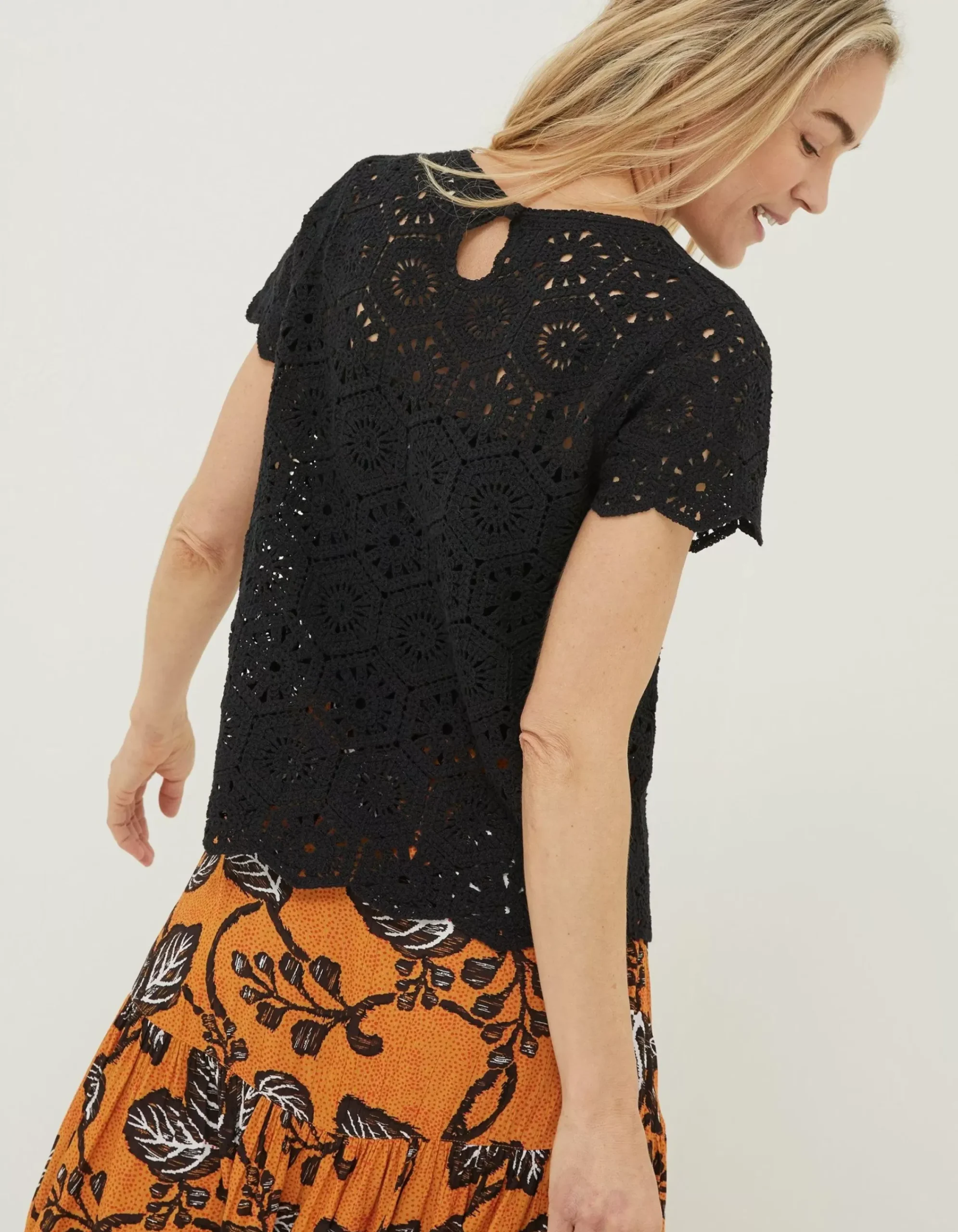 Women FatFace Knitwear|Carrie Crochet Top