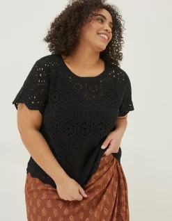 Women FatFace Knitwear|Carrie Crochet Top