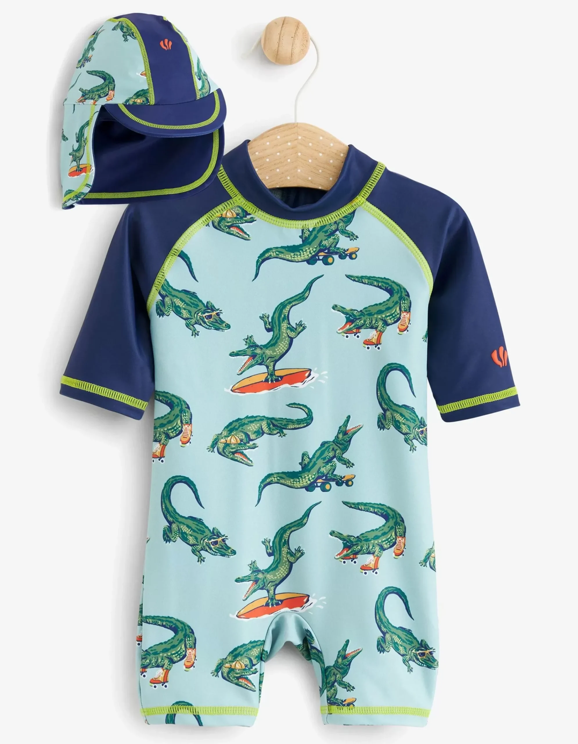 Baby FatFace View All|Carter Crocodile Surf Suit And Hat Set