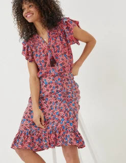 Women FatFace Skirts|Cece Woodblock Meadow Skirt