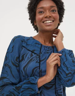 Women FatFace View All|Charlee Marble Print Top