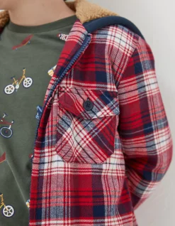 Boys FatFace View All|Check Hooded Shacket