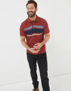 Men FatFace View All|Chest Stripe Pique Polo