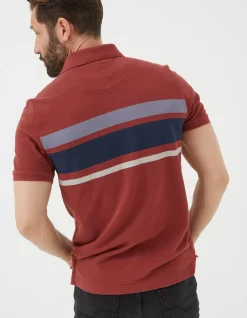 Men FatFace View All|Chest Stripe Pique Polo