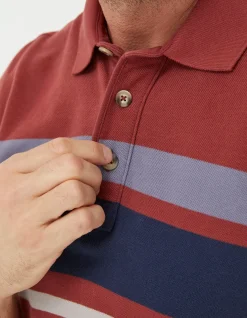 Men FatFace View All|Chest Stripe Pique Polo