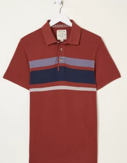 Men FatFace View All|Chest Stripe Pique Polo