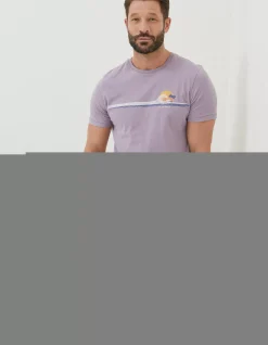 Men FatFace T-Shirts|Chest Stripe Wave T-Shirt