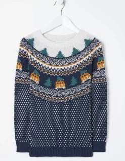 Boys FatFace View All|Christmas Campervan Fairisle Jumper