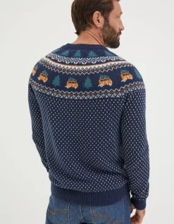 Men FatFace View All|Christmas Campervan Fairisle Jumper