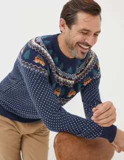 Men FatFace View All|Christmas Campervan Fairisle Jumper
