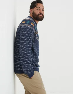 Men FatFace View All|Christmas Campervan Fairisle Jumper