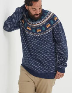 Men FatFace View All|Christmas Campervan Fairisle Jumper