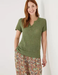 Women FatFace Tops & T-Shirts|Clara Crochet Top