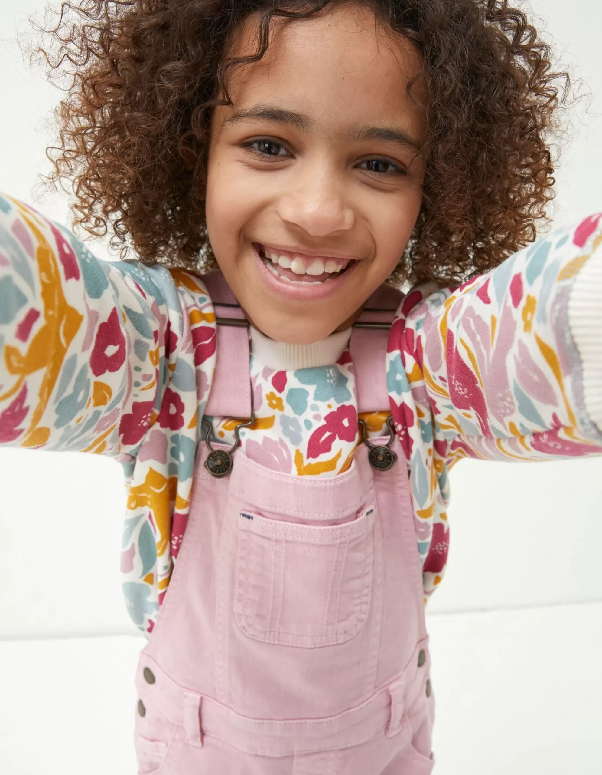 Girls FatFace View All|Coloured Shortie Dungarees