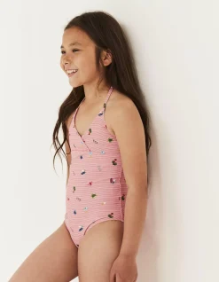 Girls FatFace View All|Conversational Stripe Swimsuit
