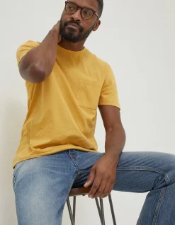 Men FatFace T-Shirts|Cotton Linen Pocket T-Shirt