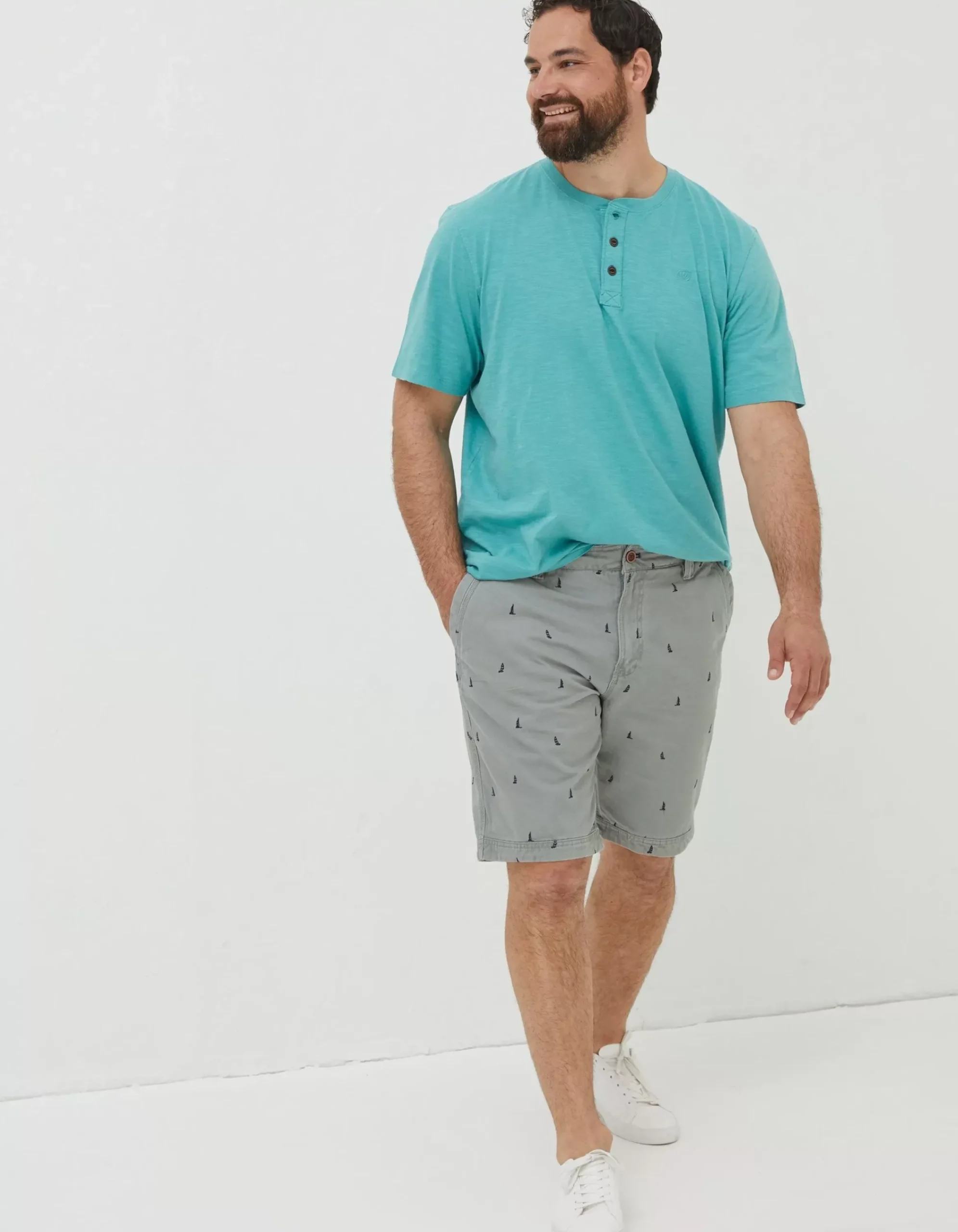 Men FatFace Shorts|Cove Boat Embroidered Shorts