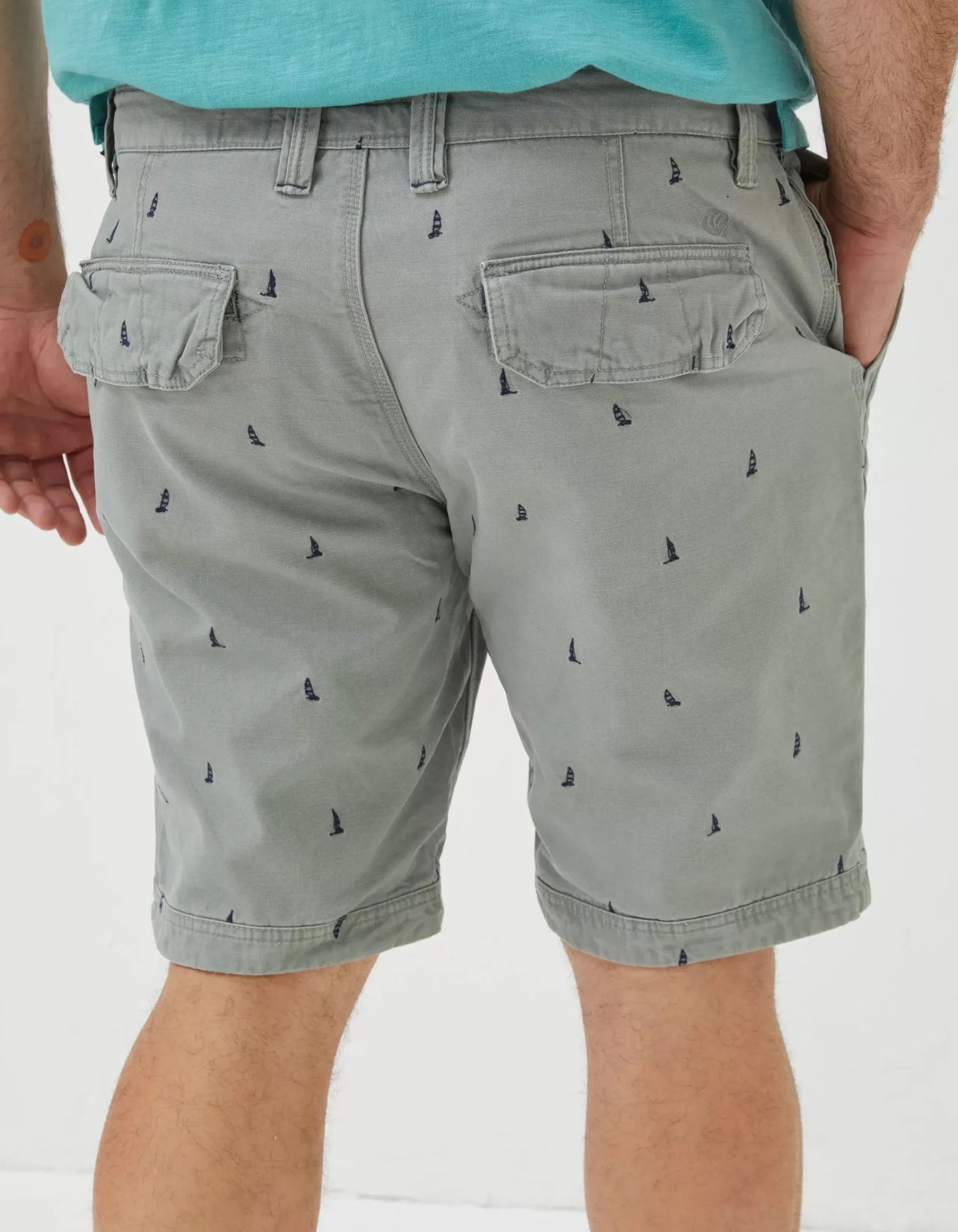 Men FatFace Shorts|Cove Boat Embroidered Shorts