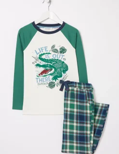 Boys FatFace View All|Crocodile Check Pyjama Set
