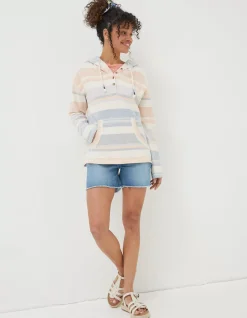 Women FatFace Sweatshirts & Hoodies|Daisy Textured Stripe Hoodie