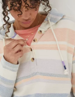 Women FatFace Sweatshirts & Hoodies|Daisy Textured Stripe Hoodie