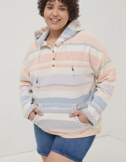 Women FatFace Sweatshirts & Hoodies|Daisy Textured Stripe Hoodie