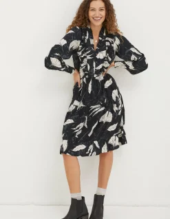 Women FatFace Dresses|Darcey Twilight Leaves Dress