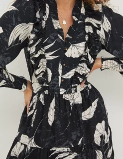 Women FatFace Dresses|Darcey Twilight Leaves Dress