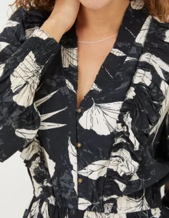 Women FatFace Dresses|Darcey Twilight Leaves Dress