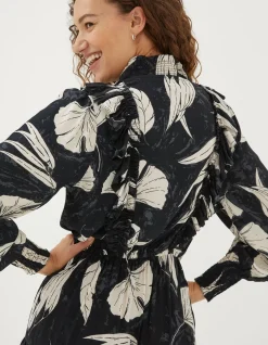 Women FatFace Dresses|Darcey Twilight Leaves Dress