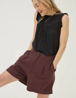 Women FatFace Shorts|Deal A Line Linen Blend Short