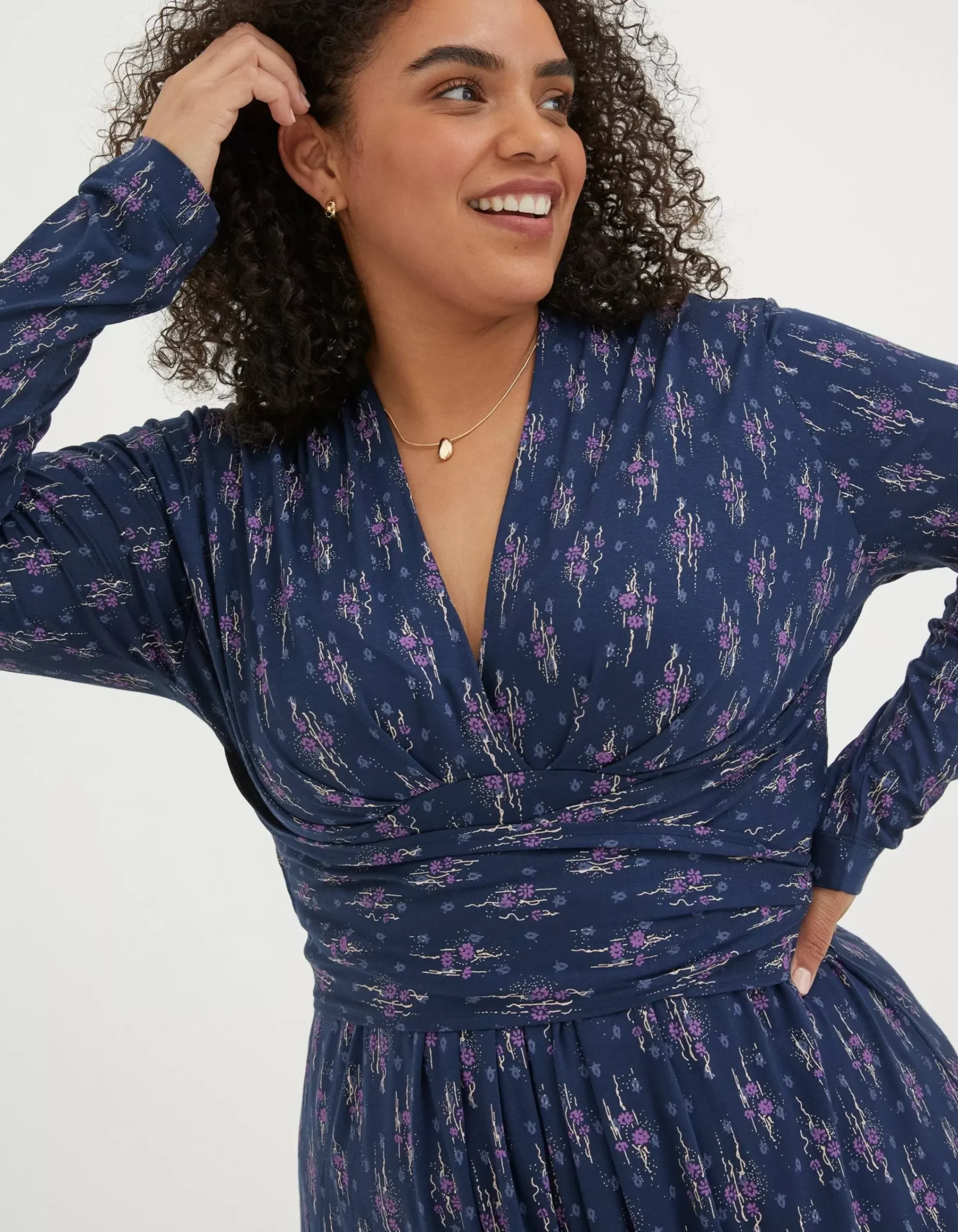 Women FatFace Dresses|Delphine Ink Ditsy Jersey Dress