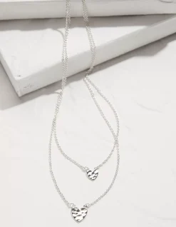 Women FatFace View All|Double Heart Necklace