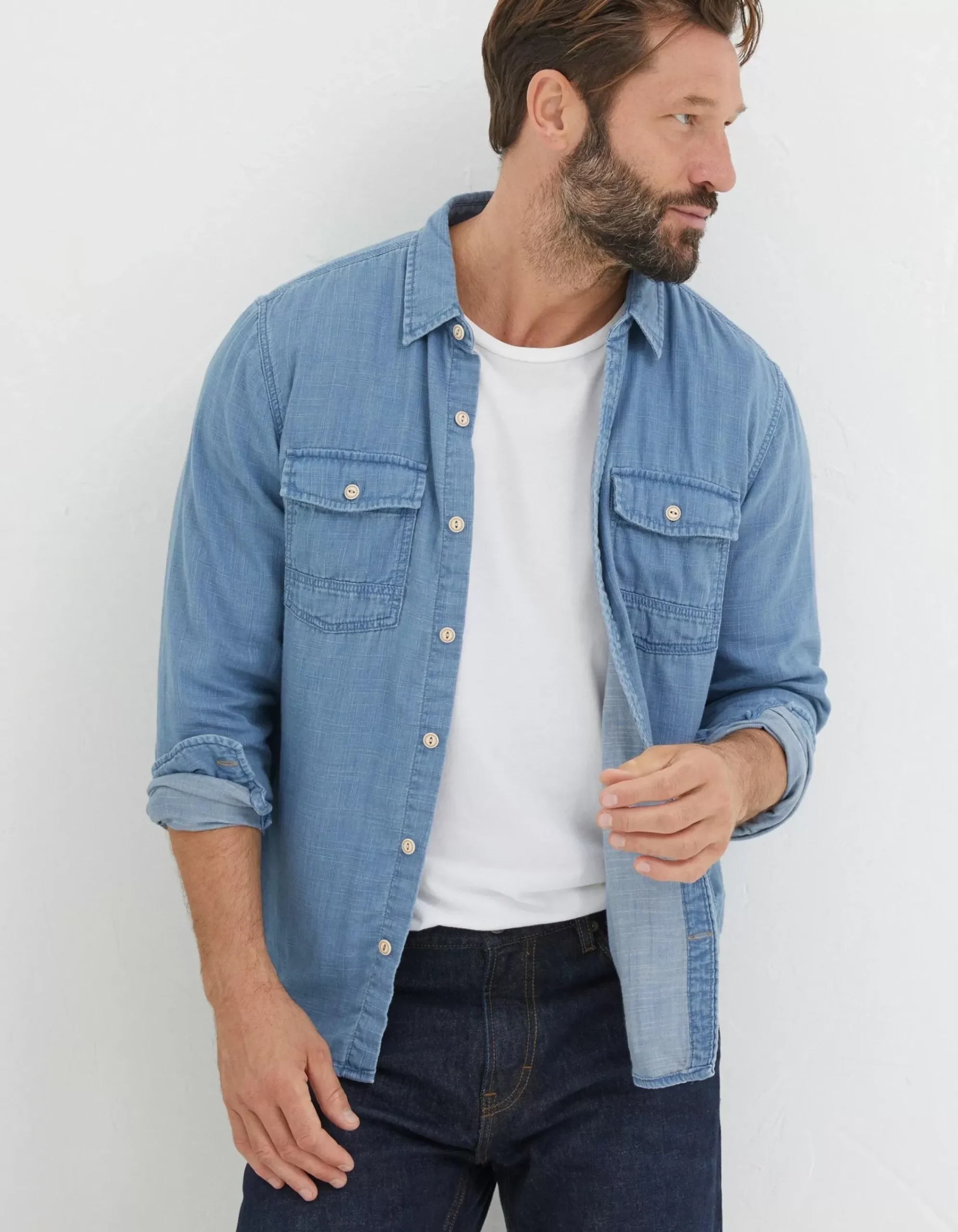 Men FatFace View All|Drayton Indigo Shirt