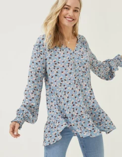 Women FatFace Shirts & Blouses|Dylan Tonal Longline Blouse