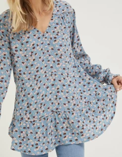 Women FatFace Shirts & Blouses|Dylan Tonal Longline Blouse