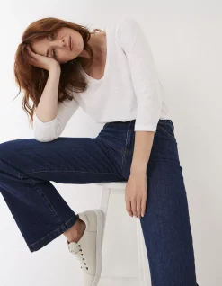 Women FatFace Jeans & Dungarees|Elise Wide Leg Comfort Stretch Jeans