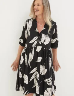 Women FatFace Dresses|Elsie Twilight Leaves Dress