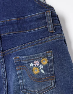 Girls FatFace View All|Embroidered Shortie Dungarees