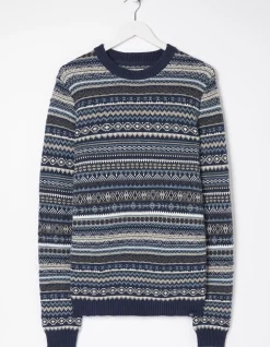 Men FatFace Knitwear|Fairisle Crew Jumper