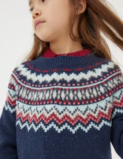 Girls FatFace View All|Fairisle Knitted Crew Neck Jumper