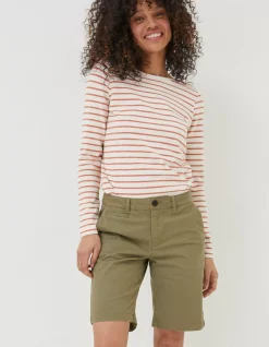 Women FatFace Shorts|Falmouth Bermuda Chino Shorts
