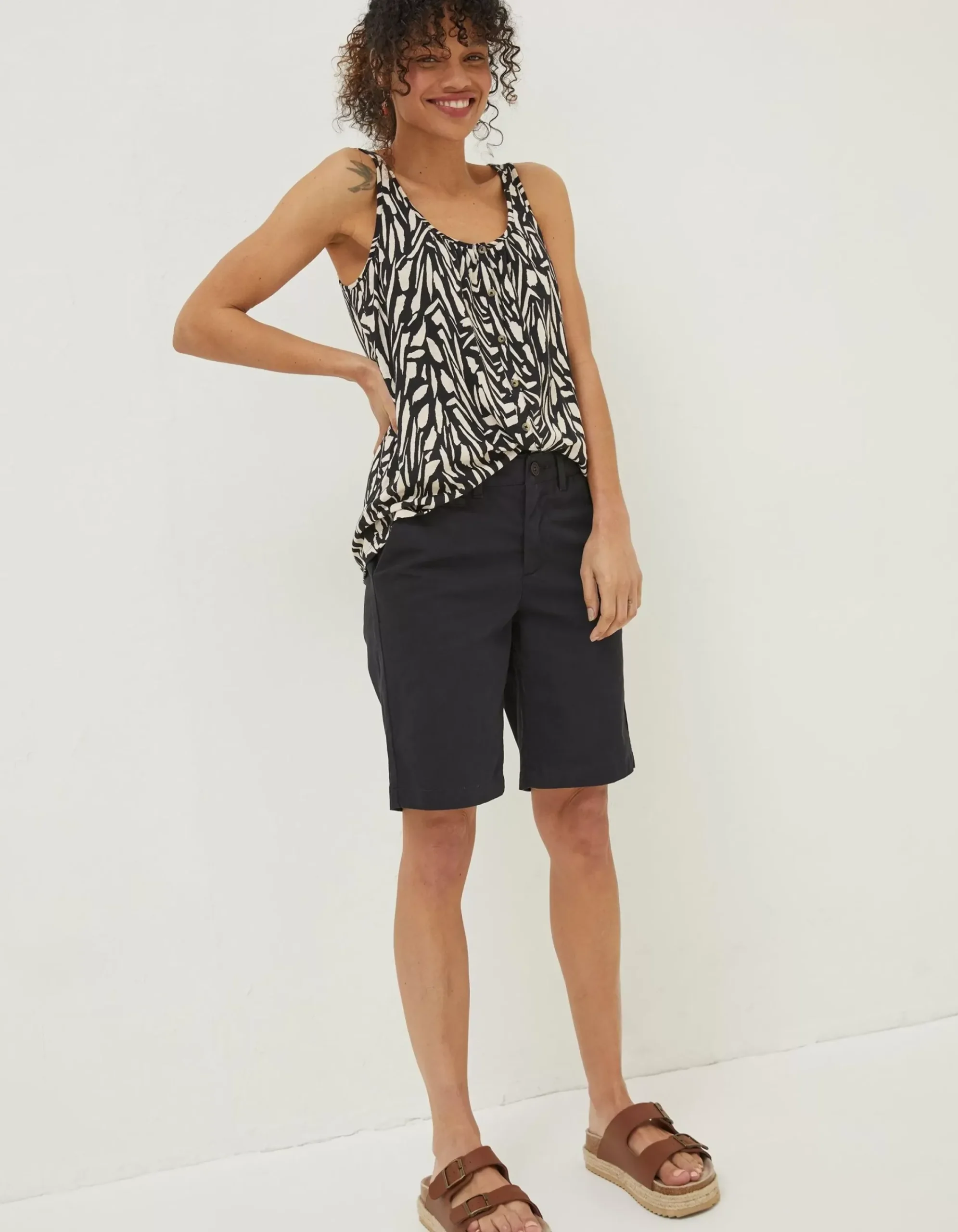 Women FatFace Shorts|Falmouth Bermuda Chino Shorts