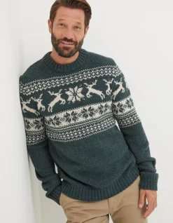 Men FatFace View All|Family Reindeer Christmas Jumper