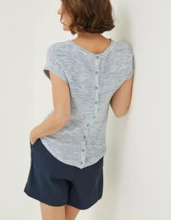 Women FatFace Knitwear|Faye Button Back Top